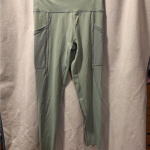 aerie Sage Green High-Waist Leggings with Side Pockets